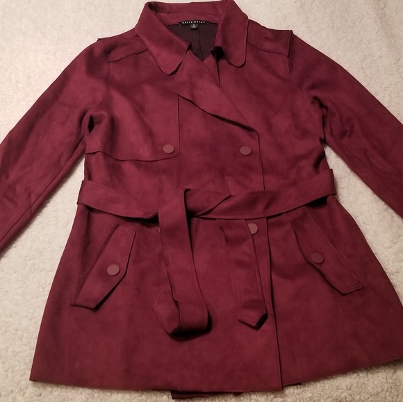 Fashion Nova Jackets & Coats Fashionnova Burgundy Suede Belted